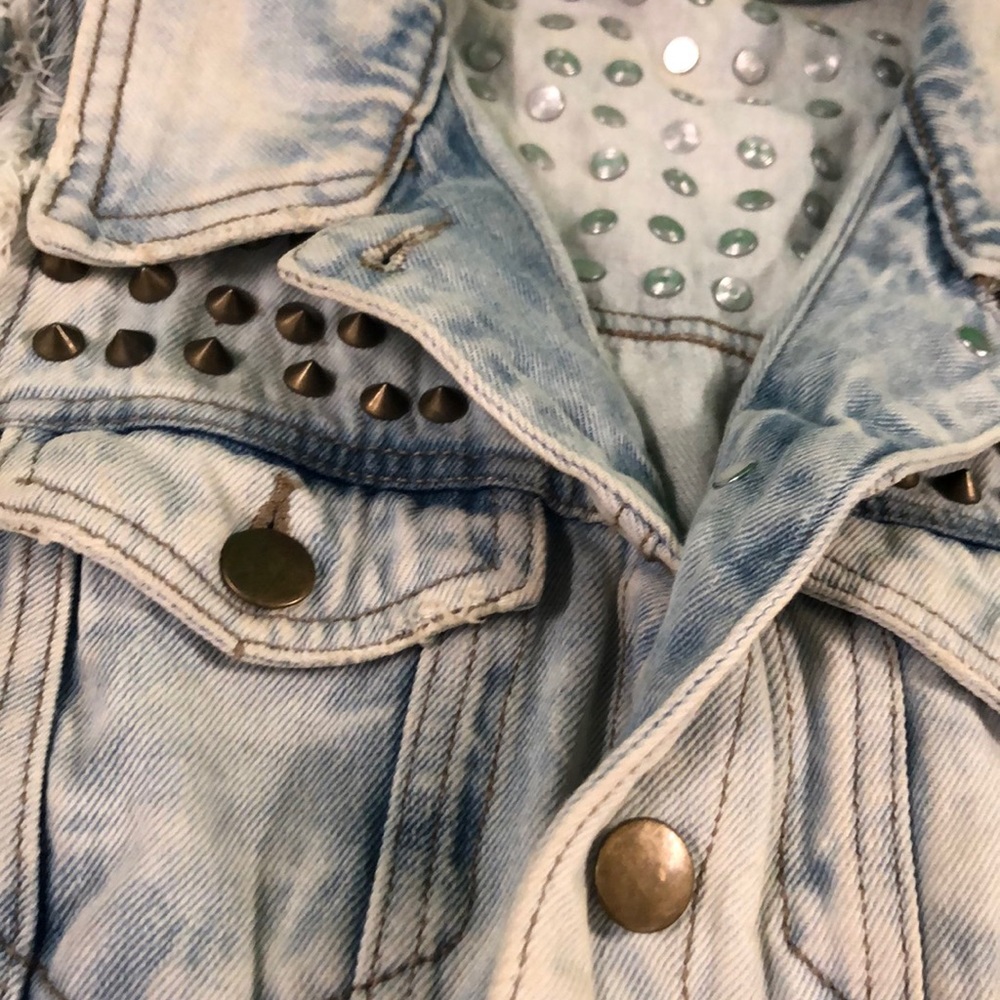 Pistola whitewashed denim studded vest - Picture 7 of 8